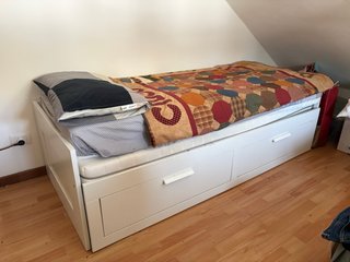 Letto Ikea Brimnes 80x200cm con 2 materassi