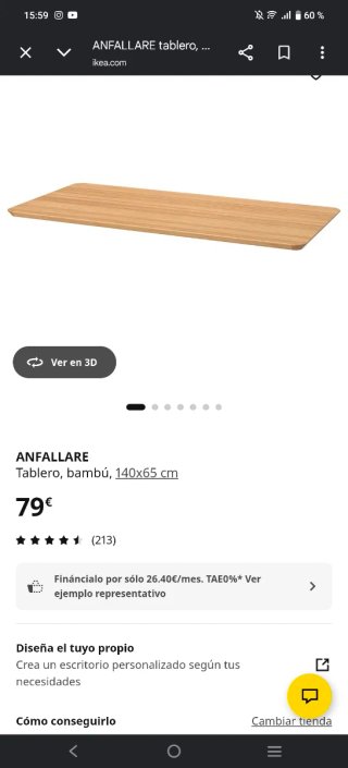 Mesa comedor/escritorio madera y metal.