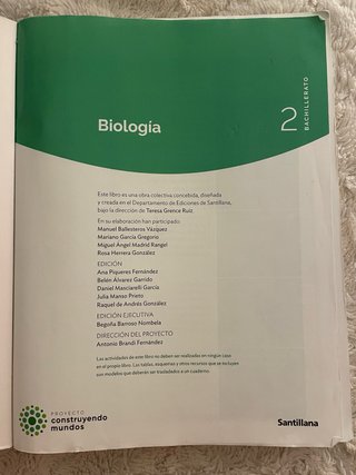 Biología, 2 Bachillerato, Santillana