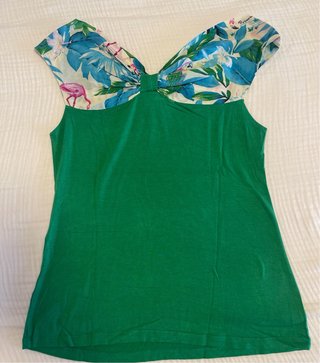 Camiseta Formarina Verde con Flamencos