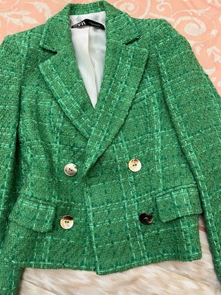 Blazer corta Zara verde