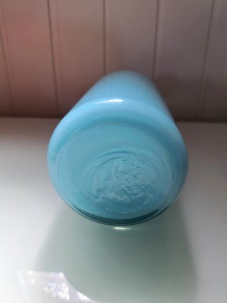 Vintage Jarrón Escandinavo Opalina Azul Claro