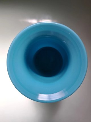 Vintage Jarrón Escandinavo Opalina Azul Claro