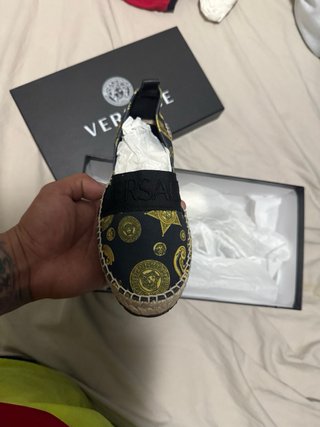 Sandalias Versace Originales Negro y Dorado