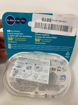 Philips Avent Ultra Air Soother: 2 chupetes ligeros y transpirables para bebés de 0 a 6 meses