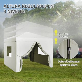Carpa Pop-Up 3x3m con 4 Cortinas