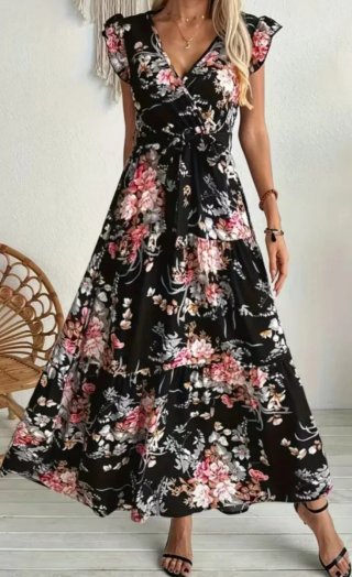 Elegante vestido floral XXL
