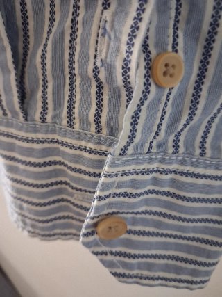 Camisa Springfield M Cuello Mao Rayas Azul