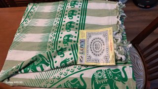 Manta India Elefantes Verde 2.10x2.50
