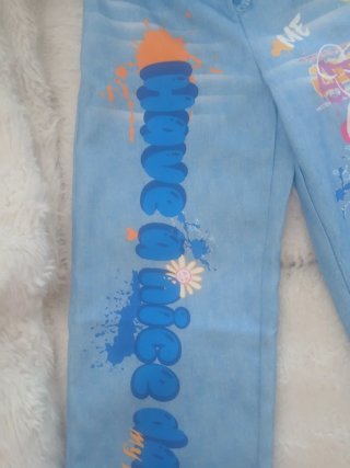 Pantalón tela efecto vaquero niña