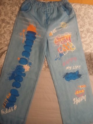 Pantalón tela efecto vaquero niña