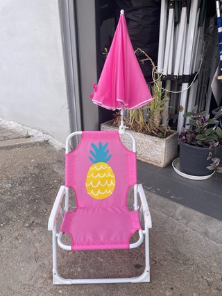 Silla Playa Niños Flamenco Verde, rosa, azul