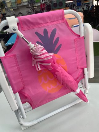 Silla Playa Niños Flamenco Verde, rosa, azul