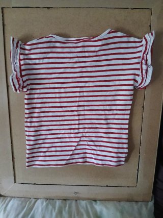 Camiseta Zara niña rayas rojas talla 3-4