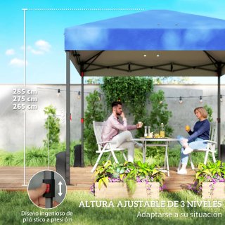 Carpa Plegable 3x3m c/ 3 Paredes y 2 Ventanas