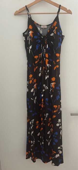 Vestito lungo estivo floreale nero
