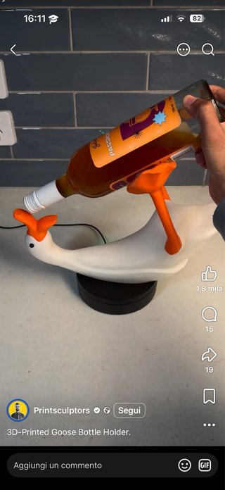 Portabottiglie vino oca bianco e arancione