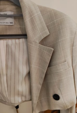 Torera beige cuadros