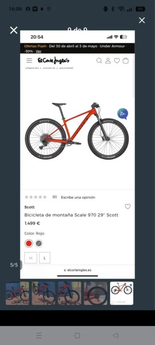 Bicicleta Montaña 29 Roja