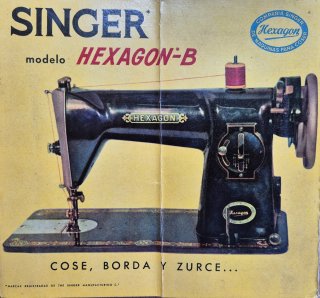 Máquina de coser Singer Hexagon antigua