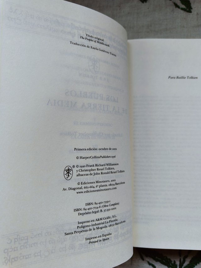 Los Pueblos Tierra Media. 1 Ed. Tolkien. LHTM 9.