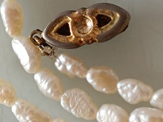 Collar Perlas Naturales Barrocas Blancas