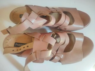 Sandalias piel T.39 Beige