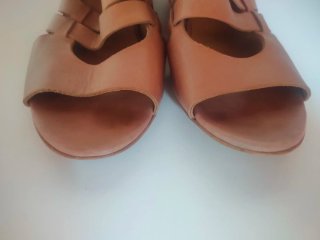 Sandalias piel T.39 Beige