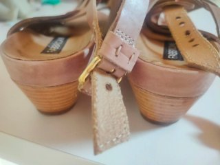 Sandalias piel T.39 Beige