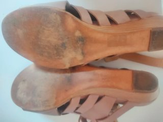 Sandalias piel T.39 Beige