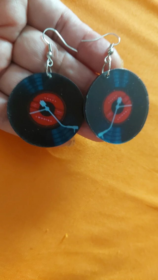 Pendientes disco vinilo vintage