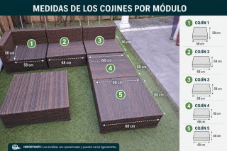 Conjunto de jardín ratán sintético