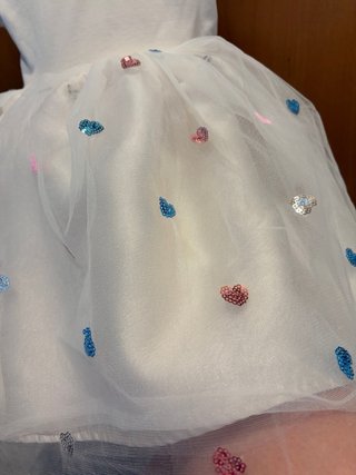 Vestido niña tul corazones