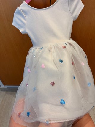 Vestido niña tul corazones