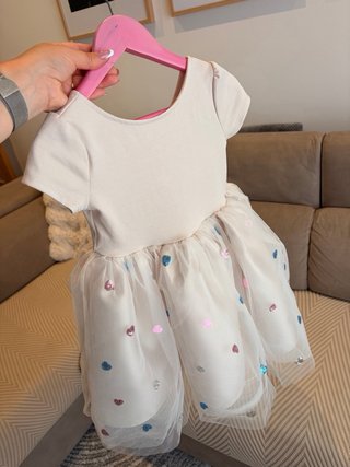Vestido niña tul corazones