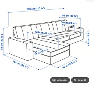 Sofá KIVIK 3 plazas con chaiselongue