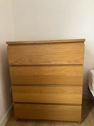 Cómoda Malm Ikea 4 cajones madera