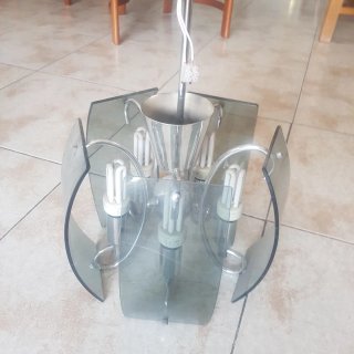 Lámpara de techo cristal y metal