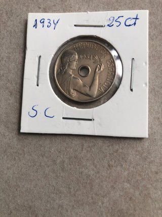 Moneda 50 céntimos España 1949 Y 25 Ct 1934