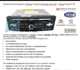 Reparación Pantalla Negra Peugeot/Citroen RT6