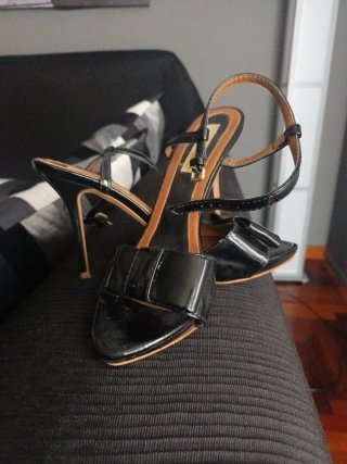 Sandalias tacón negras talla 37