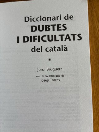 Diccionari de dubtes i dificultats del català