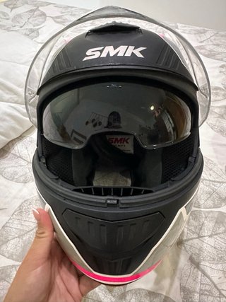 Casco Modular SMK Blanco y Gris
