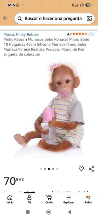 Monito bebé reborn realista