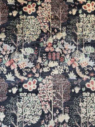 Alfombra Oriental Negra Multicolor