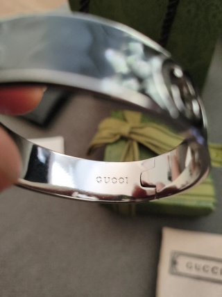 Pulsera Gucci Doble G Negra y Plateada