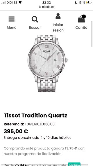 Tissot Tradition Reloj Suizo Cuarzo Original
