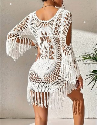 Vestido de playa crochet blanco NUEVO