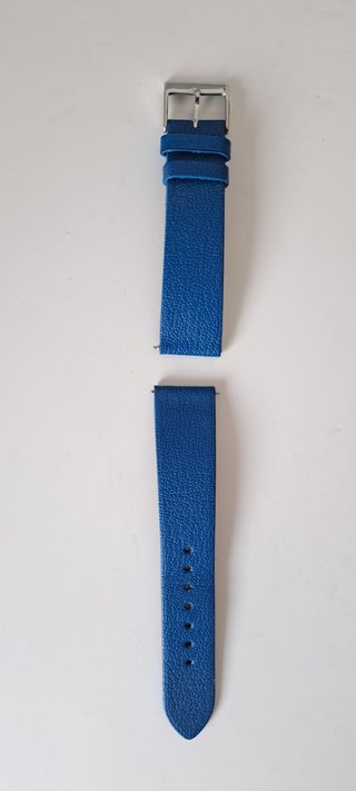 Correa de piel para reloj azul