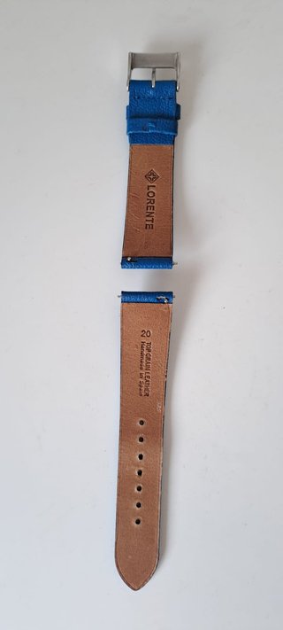 Correa de piel para reloj azul